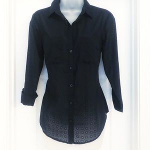 Ann Taylor Navy Blouse